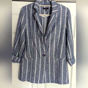 DREW Blue and White Striped Jacket